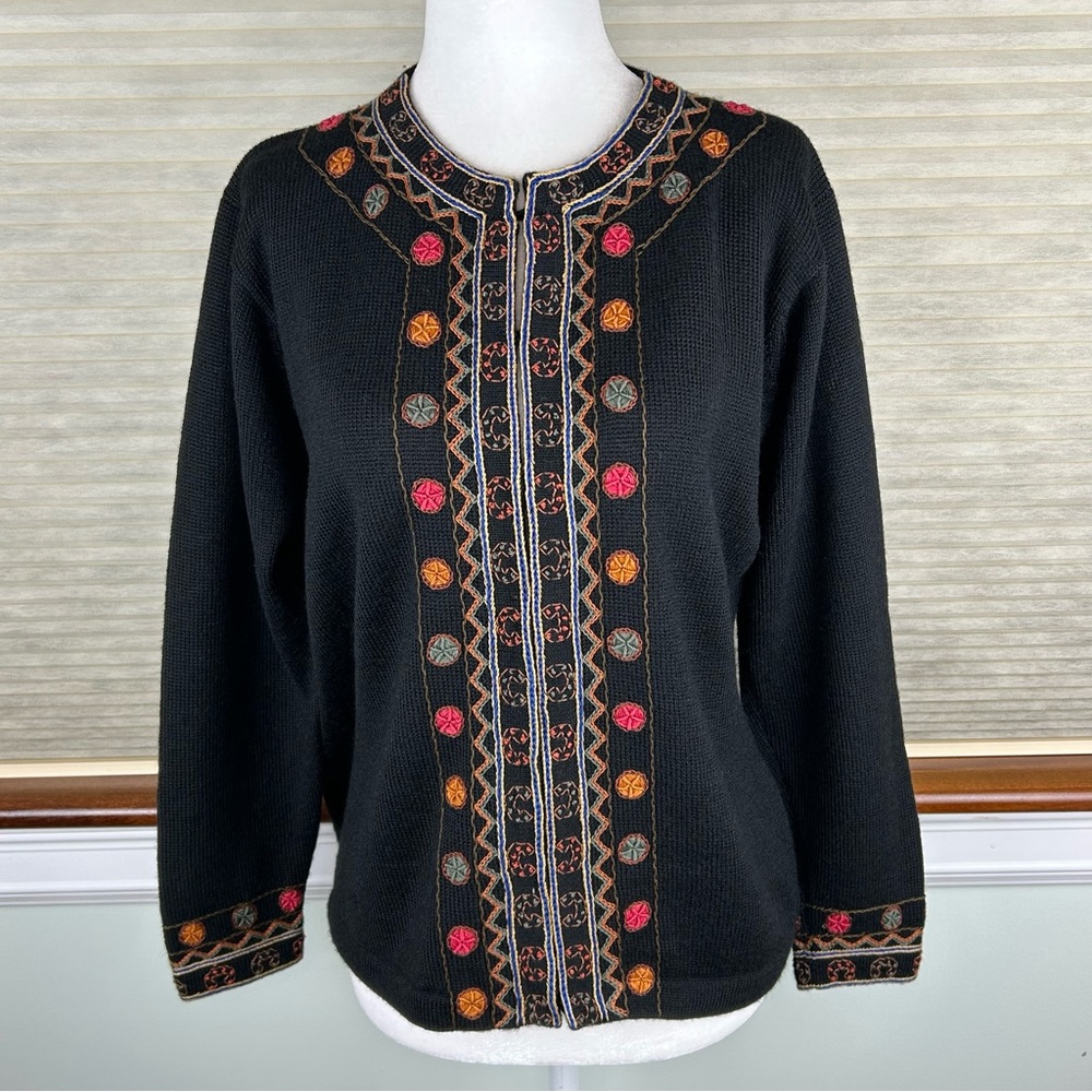 Sumac Alpaca Vintage Embroidered Soft Cozy Quiet Luxury Cardigan Sweater Granola